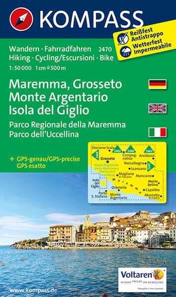 Maremma - Grosseto - Monte Argentario - Isola del Giglio - Parco Regionale della Maremma - Parco dell' Uccellina 1:50 000 Leisure, Home & Garden