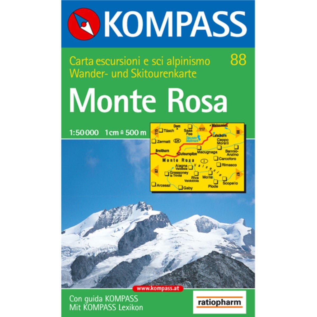 KOMPASS Wanderkarte Monte Rosa, Valle Anzasca, Valsesia 1:50 000 Leisure, Home & Garden