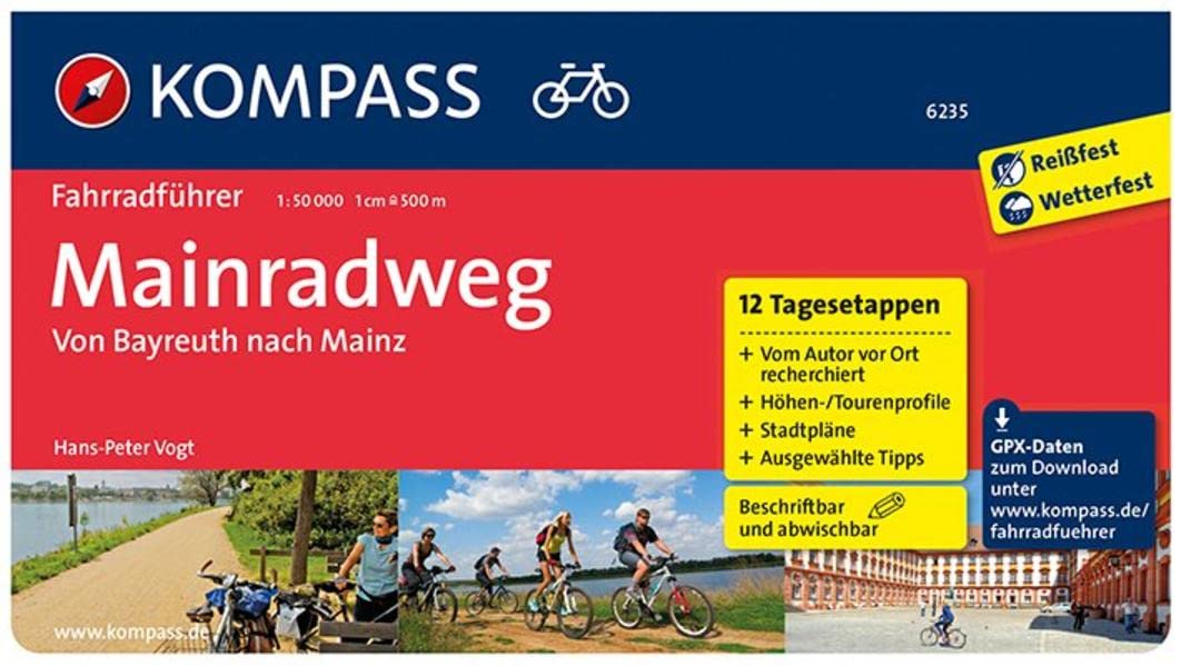 KOMPASS Fahrradführer Mainradweg von Bayreuth nach Mainz: Fahrradführer mit Routenkarten im optimalen Maßstab. Leisure, Home & Garden
