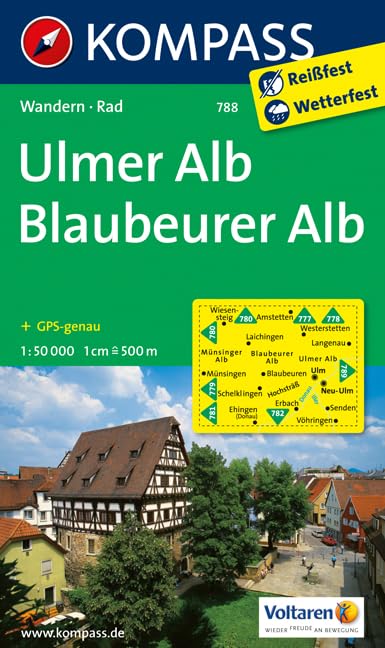Ulmer Alb - Blaubeurer Alb: Wanderkarte mit Radrouten. GPS-genau. 1:50000 (KOMPASS Wanderkarte, Band 788) Leisure, Home & Garden