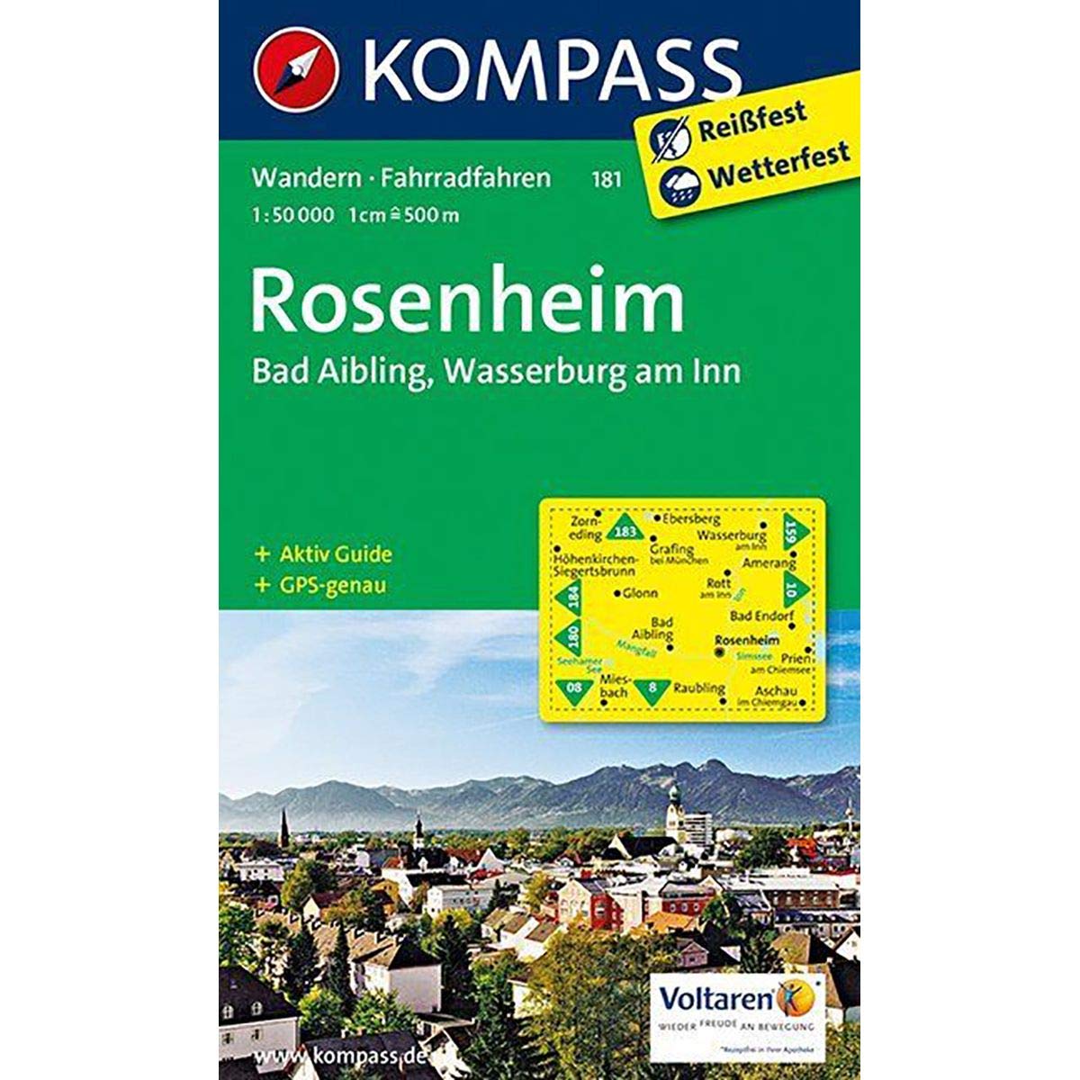 KOMPASS Wanderkarte Rosenheim - Bad Aibling - Wasserburg am Inn: Wanderkarte mit Aktiv Guide und Radwegen. GPS-genau. 1:50000 (KOMPASS-Wanderkarten, Band 181) Leisure, Home & Garden