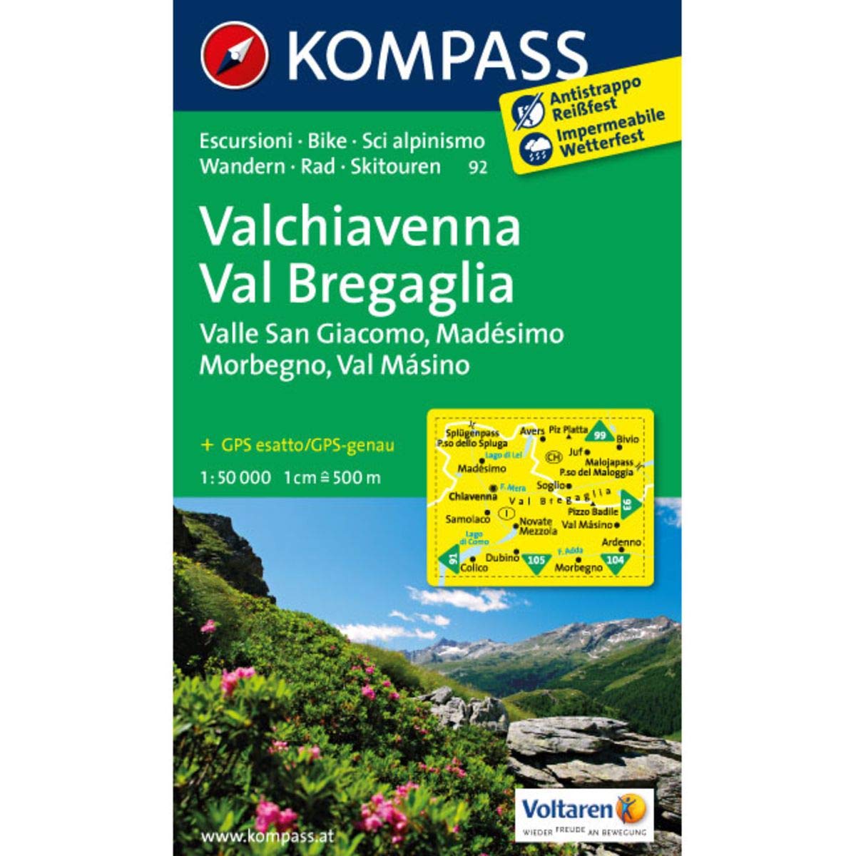 Valchiavenna - Val Bregaglia - Valle San Giacomo - Madésimo - Morbegno - Val Másino 1 : 50 000 Leisure, Home & Garden