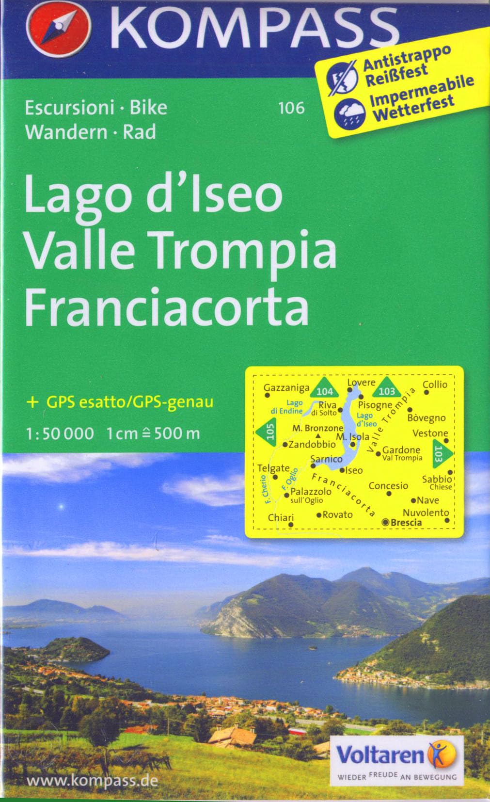 Lago d'Iseo - Valle Trompia - Franciacorta: Wanderkarte mit Radrouten. GPS-genau. 1:50000 (KOMPASS Wanderkarte, Band 106) Leisure, Home & Garden