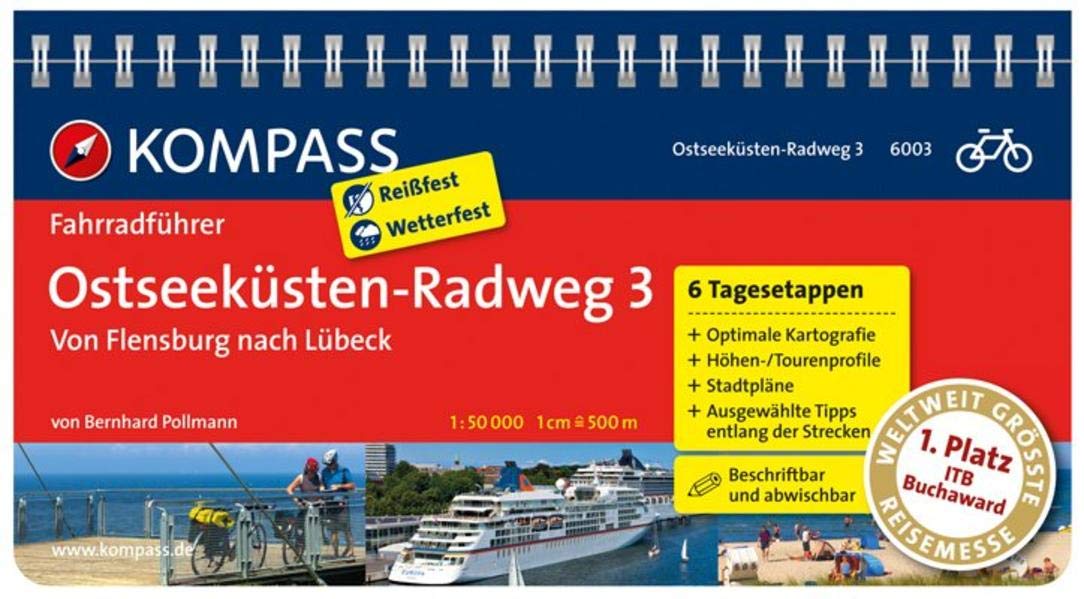 KOMPASS Fahrradführer Ostseeküsten-Radweg 3, Von Flensburg nach Lübeck: Fahrradführer mit Routenkarten im optimalen Maßstab. Leisure, Home & Garden