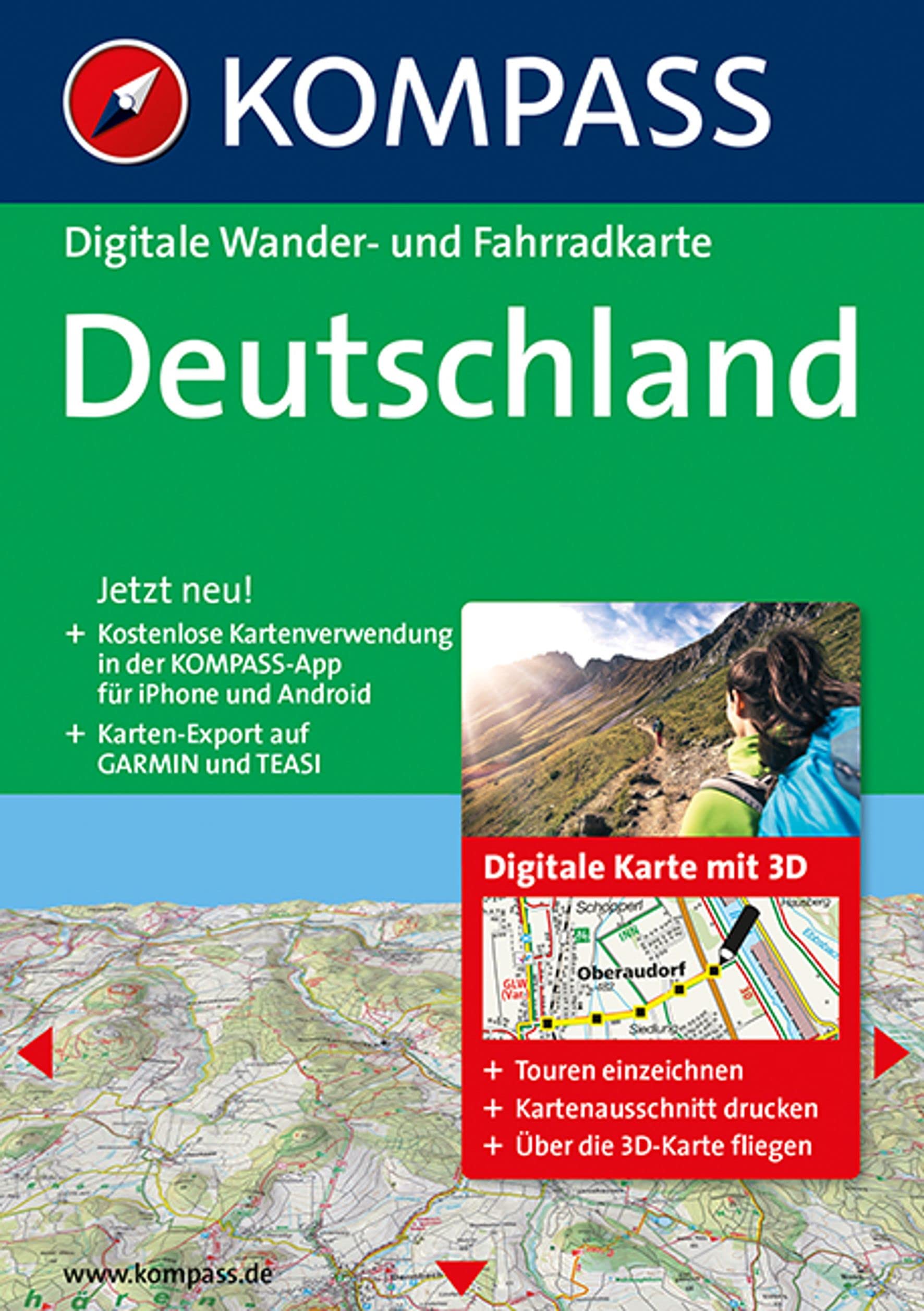 KOMPASS Digitale Karten Deutschland 3D: Digitale Wander-, Rad- und Skitourenkarte Computer Science