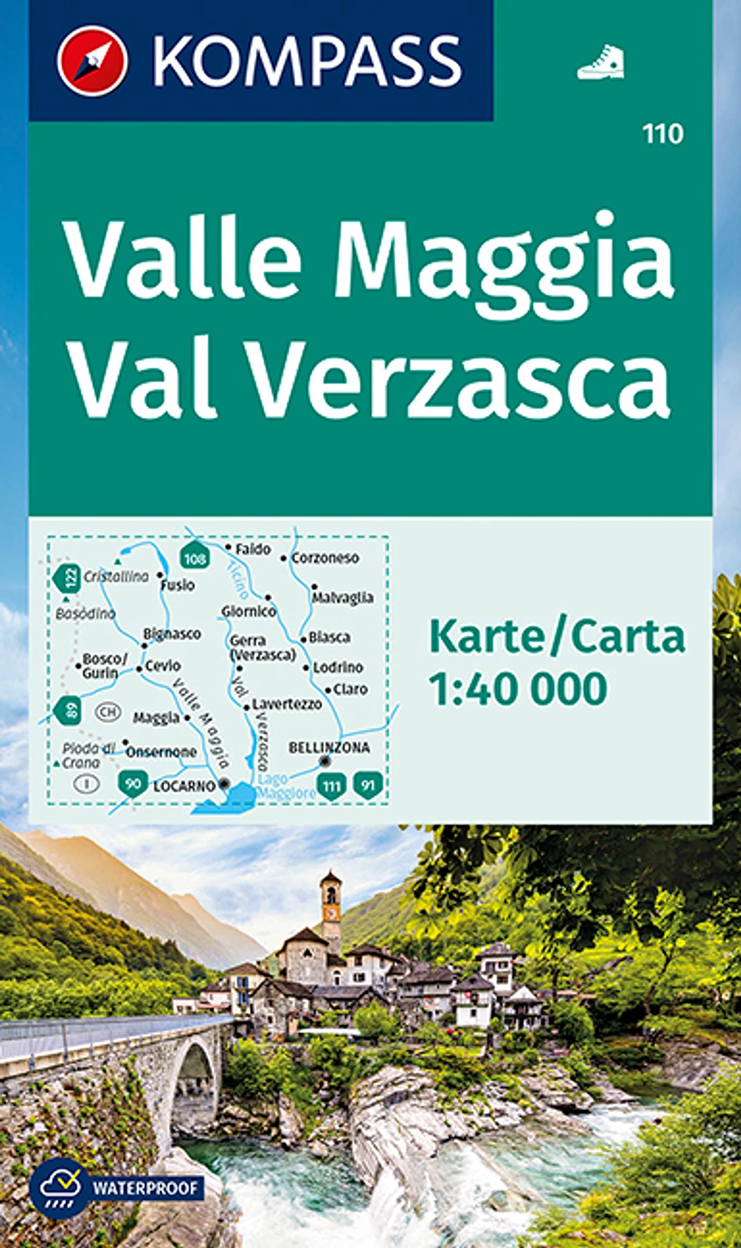 KOMPASS Wanderkarte Valle Maggia, Val Verzasca 1:40 000 Leisure, Home & Garden