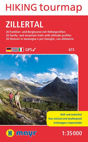Zillertal Hiking tourmap: Wander-Tourenkarte 1:35000. GPS-genau. (Mayr Wanderkarte) Leisure, Home & Garden