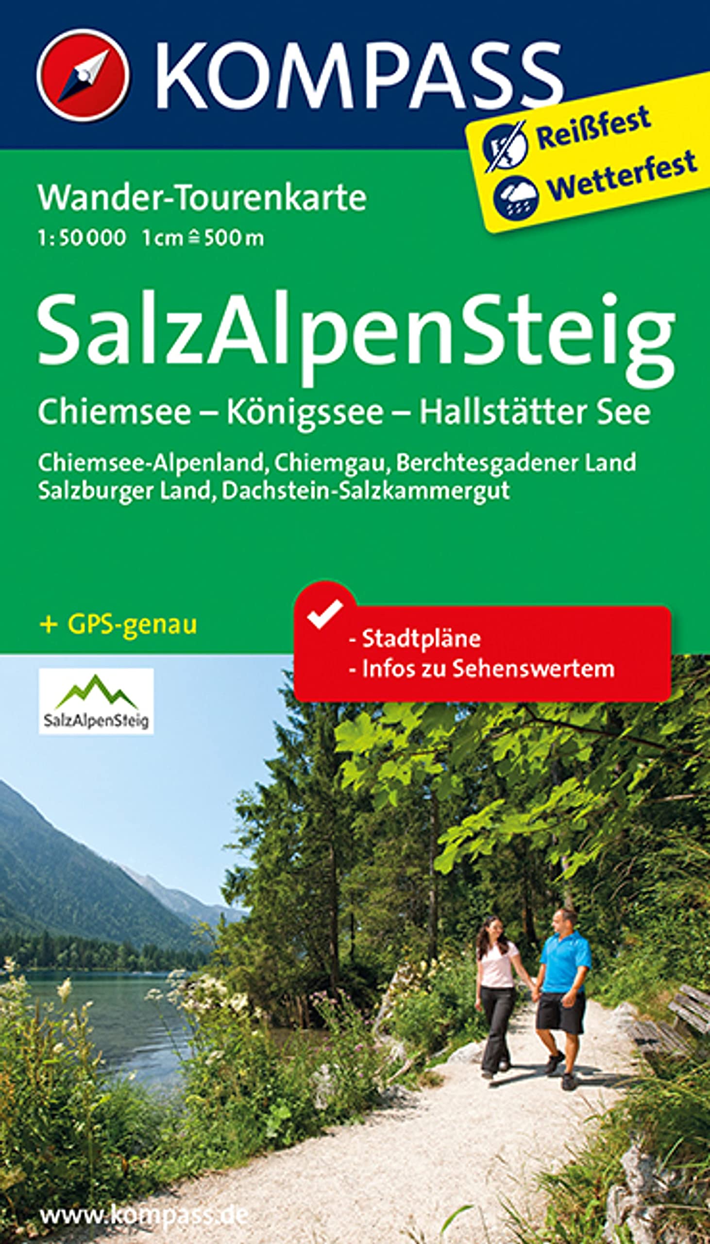 KOMPASS Wander-Tourenkarte Salz-Alpen-Steig - Chiemsee - Königssee - Hallstätter See 1:50.000 Leisure, Home & Garden