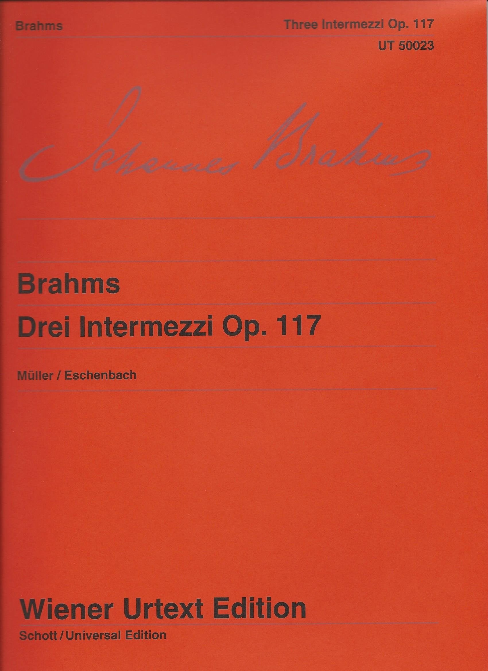 Three Intermezzos: Edited from the autograph and original edition. op. 117. piano. book