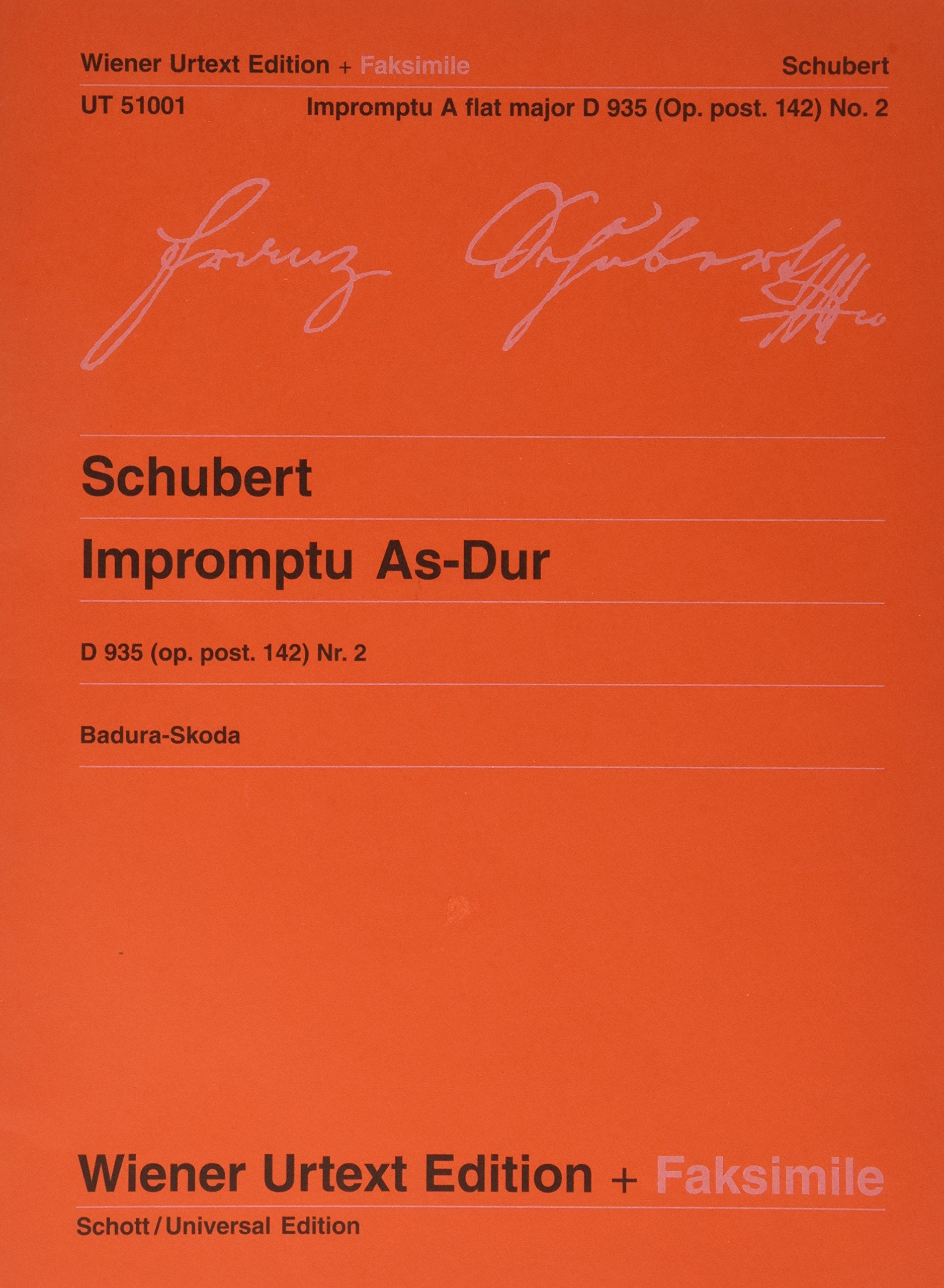 Impromptu: No. 2 A flat Major. Edited from the autograph and first edition. op. posth. 142. D 935. piano. book