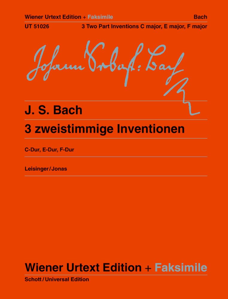 Drei zweistimmige Inventionen: Urtext + Faksimile - Neuausgabe. Klavier. (Wiener Urtext Edition) Sheet Music
