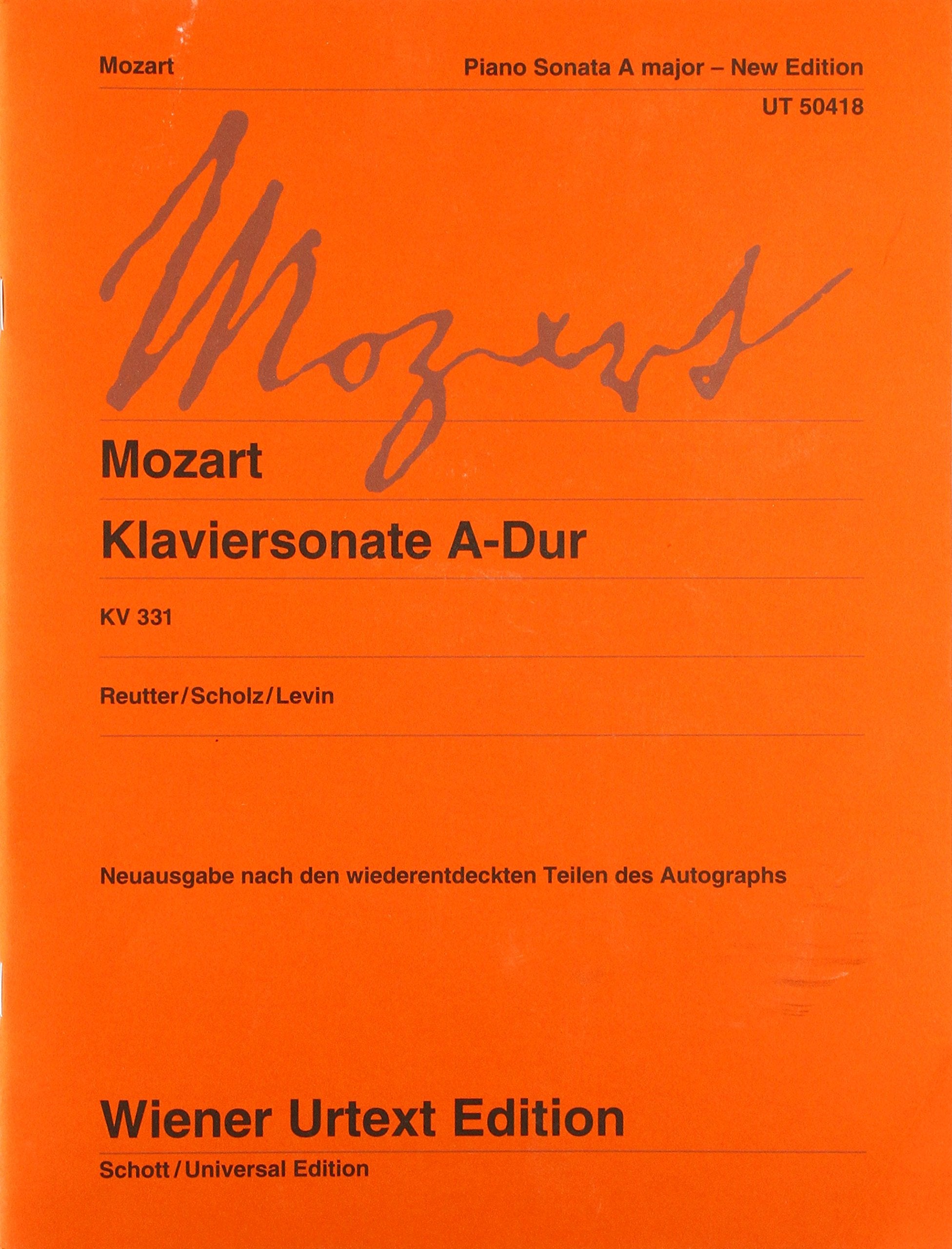 Piano sonata in a major, kv 331 piano book