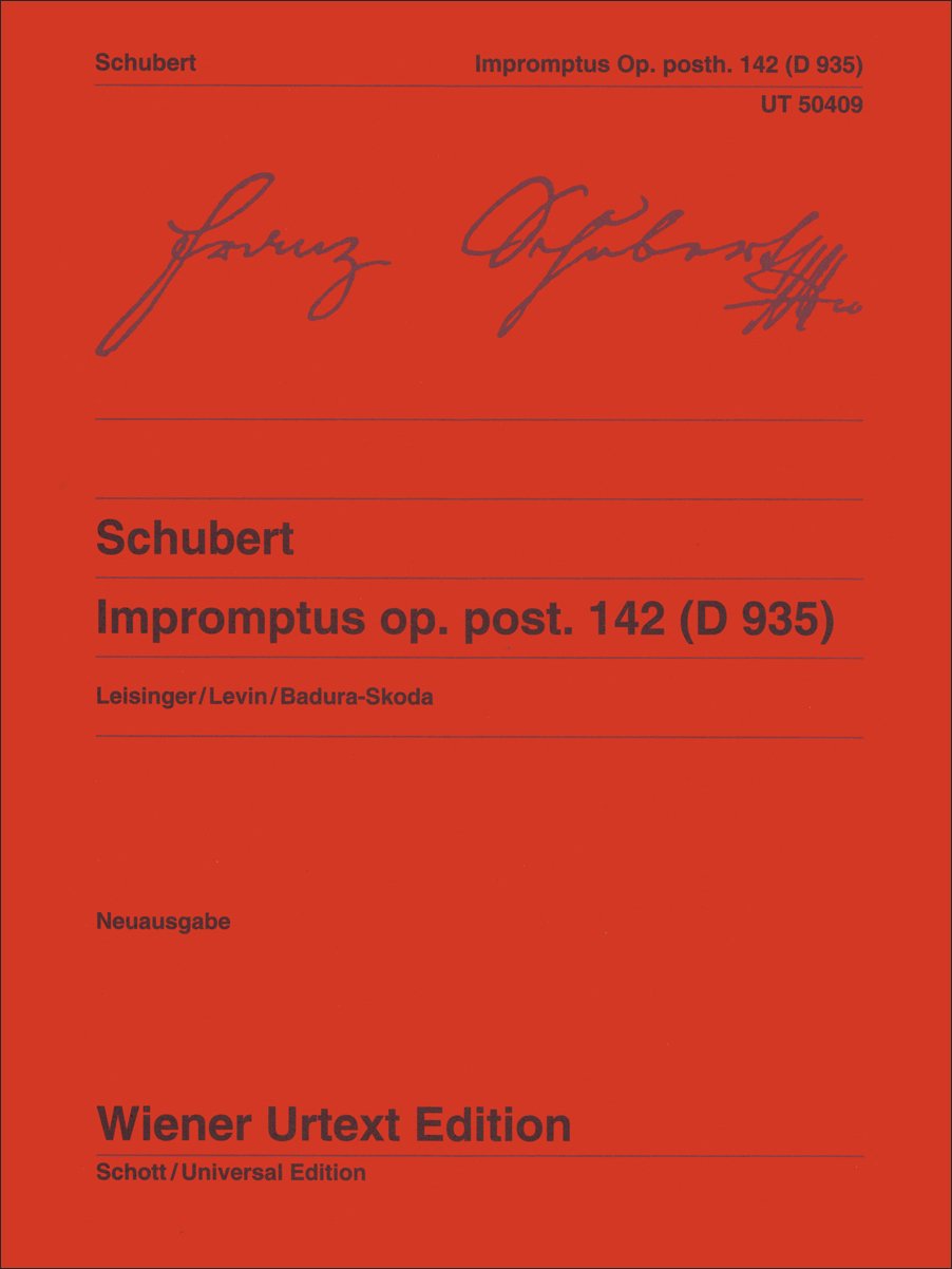 Impromptus: Nach den Quellen hrsg. von Ulrich Leisinger. Hinweise zur Interpretation von Robert D. Levin. Fingersätze von Paul Badura-Skoda. op. posth. 142. D 935. Klavier. (Wiener Urtext Edition) Arts & Music