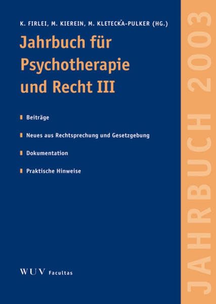 Jahrbuch für Psychotherapie und Recht Psychology