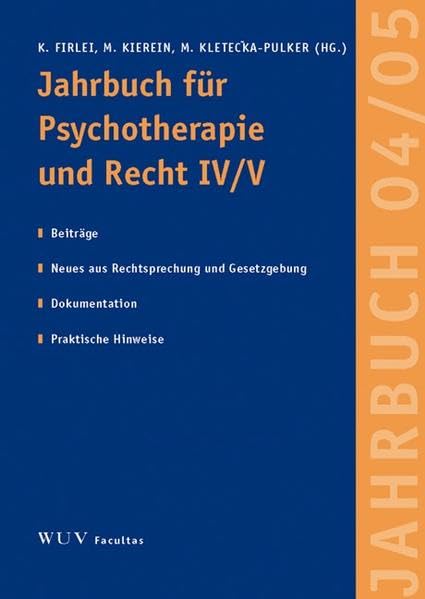 Jahrbuch für Psychotherapie und Recht IV/V Psychology