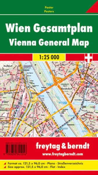 Wien Gesamtplan, 1:25.000, Poster (freytag & berndt Poster + Markiertafeln) Leisure, Home & Garden