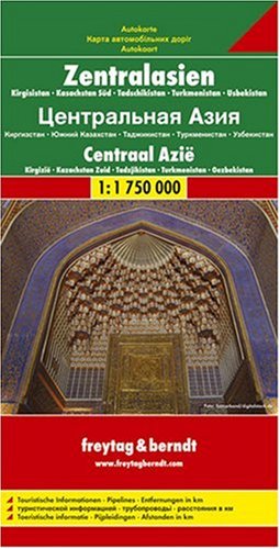 Zentralasien-Kasachstan Süd-Kirgisistan-Tadschikistan-Turkmenistan-Usbekistan. Autokarte. 1 : 1 750 000. Leisure, Home & Garden