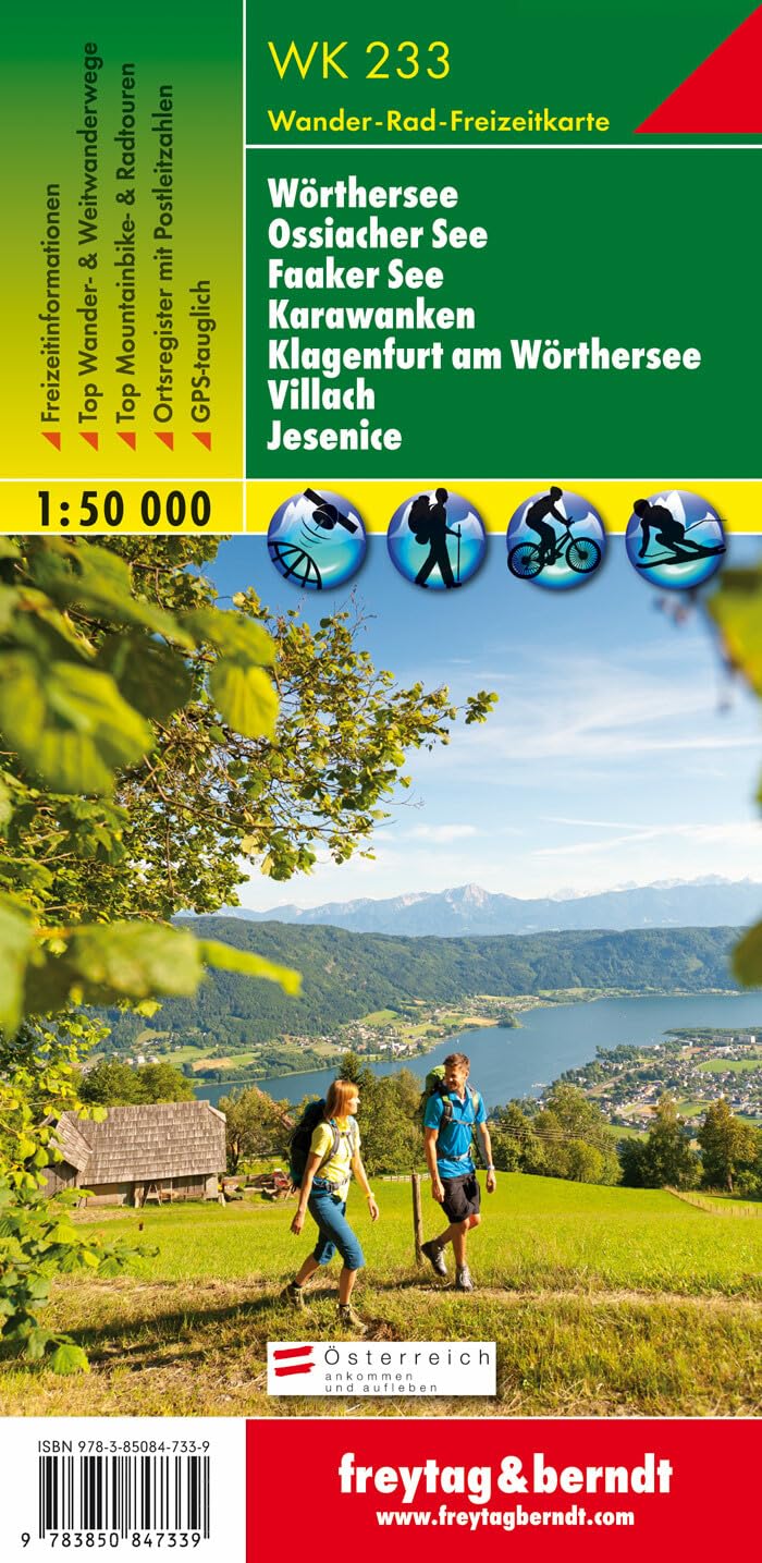 Wörther See - Ossiacher See - Faaker See - Karawanken - Klagenfurt am Wörthersee - Villach - Jesenice 1 : 50 000 Leisure, Home & Garden