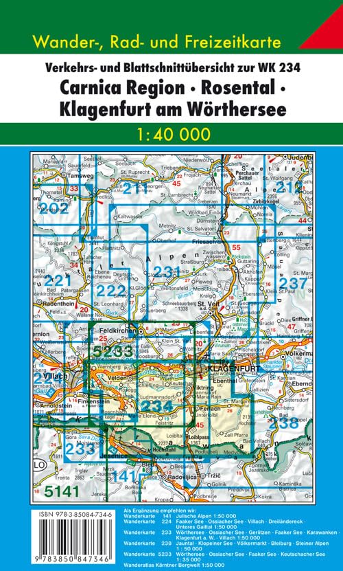 WK 234 Carnica Region - Rosental - Klagenfurt am Wörthersee, Wanderkarte 1:40.000: Mit Freizeitführer durch Gemeinden, Sehenswürdigkeiten und ... & berndt Wander-Rad-Freizeitkarten, Band 234) Leisure, Home & Garden