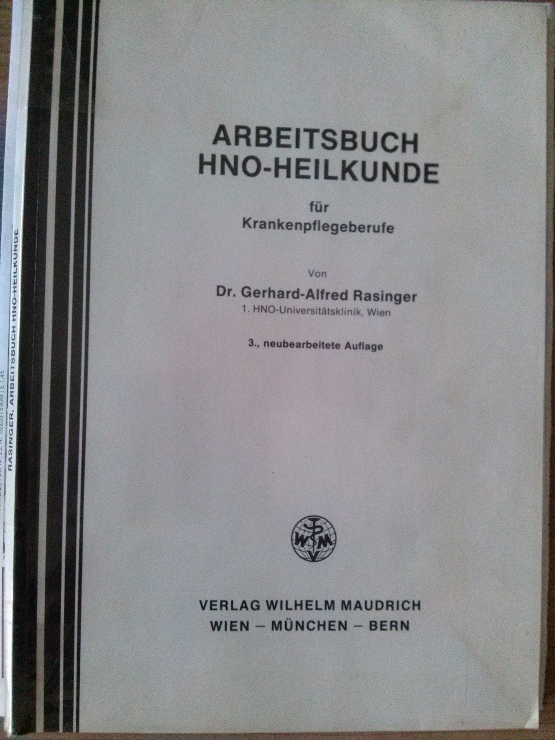 Arbeitsbuch HNO-Heilkunde für Krankenpflegeberufe Medicine Books