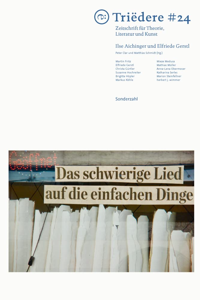 Triëdere #24: Ilse Aichinger und Elfriede Gerstl Poetry
