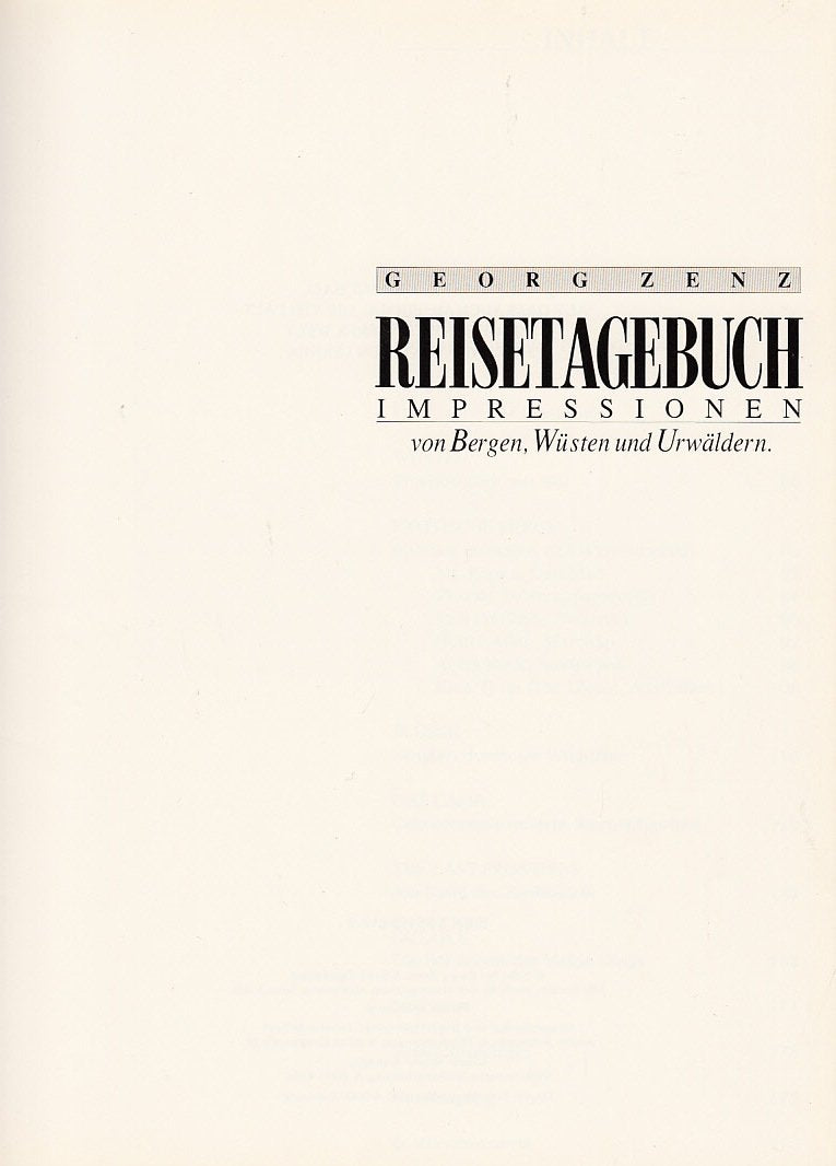 Reisetagebuch. Impressionen Von Bergen, Wüsten Und Urwäldern. Books