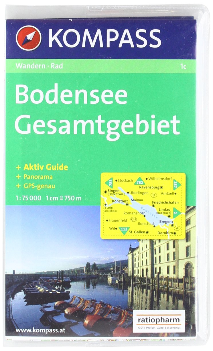 Bodensee Gesamtgebiet: Wander- und Bikekarte mit Panorama. GPS-genau. 1:75.000 Leisure, Home & Garden