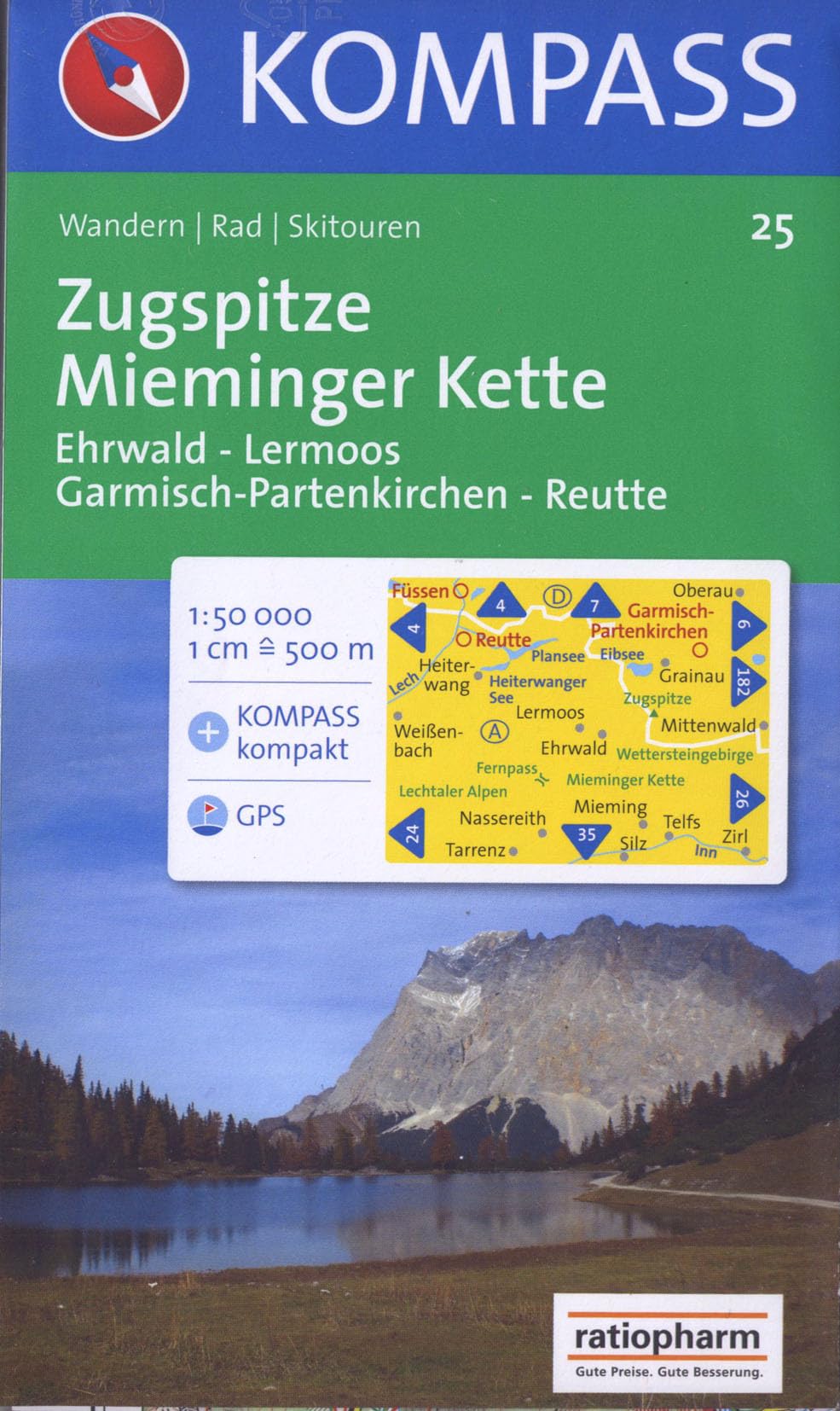 Zugspitze, Mieminger Kette: Ehrwald, Lermoos, Garmisch, Reutte. Wander-, Rad- und Skitourenkarte. GPS-genau. 1:50.000 Leisure, Home & Garden Books