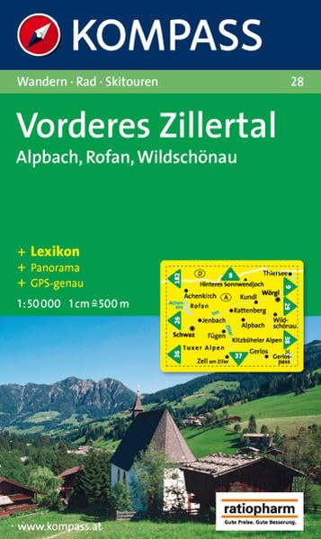 Vorderes Zillertal, Alpbach, Rofan, Wildschönau: 1 : 50 000. Mit Panorama. Wander-, Bike- und Skitouren. GPS-genau Leisure, Home & Garden