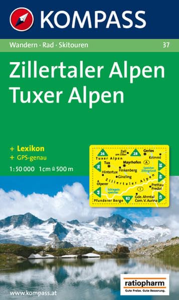 Zillertaler Alpen, Tuxer Alpen: Wander-, Rad- und Skitourenkarte. GPS-genau. 1:50.000 Leisure, Home & Garden Books