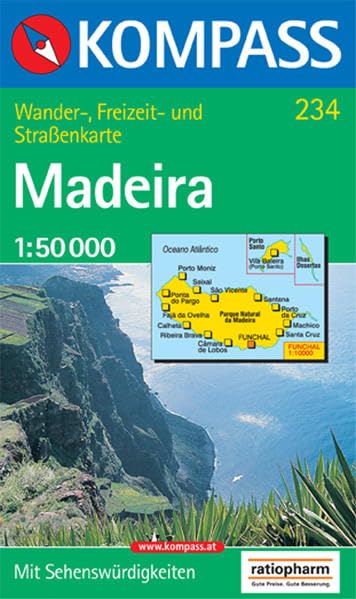 Kompass Karten, Madeira: Wander-, Freizeit- und Straßenkarte 1:50000 (KOMPASS Wanderkarte, Band 234) Geology & Geography