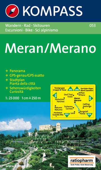 Meran: Wander-, Rad- und Skitourenkarte. Mit Panorama. Carta escursioni, bike es sci alpinismo. GPS-genau. 1:25:000 Leisure, Home & Garden
