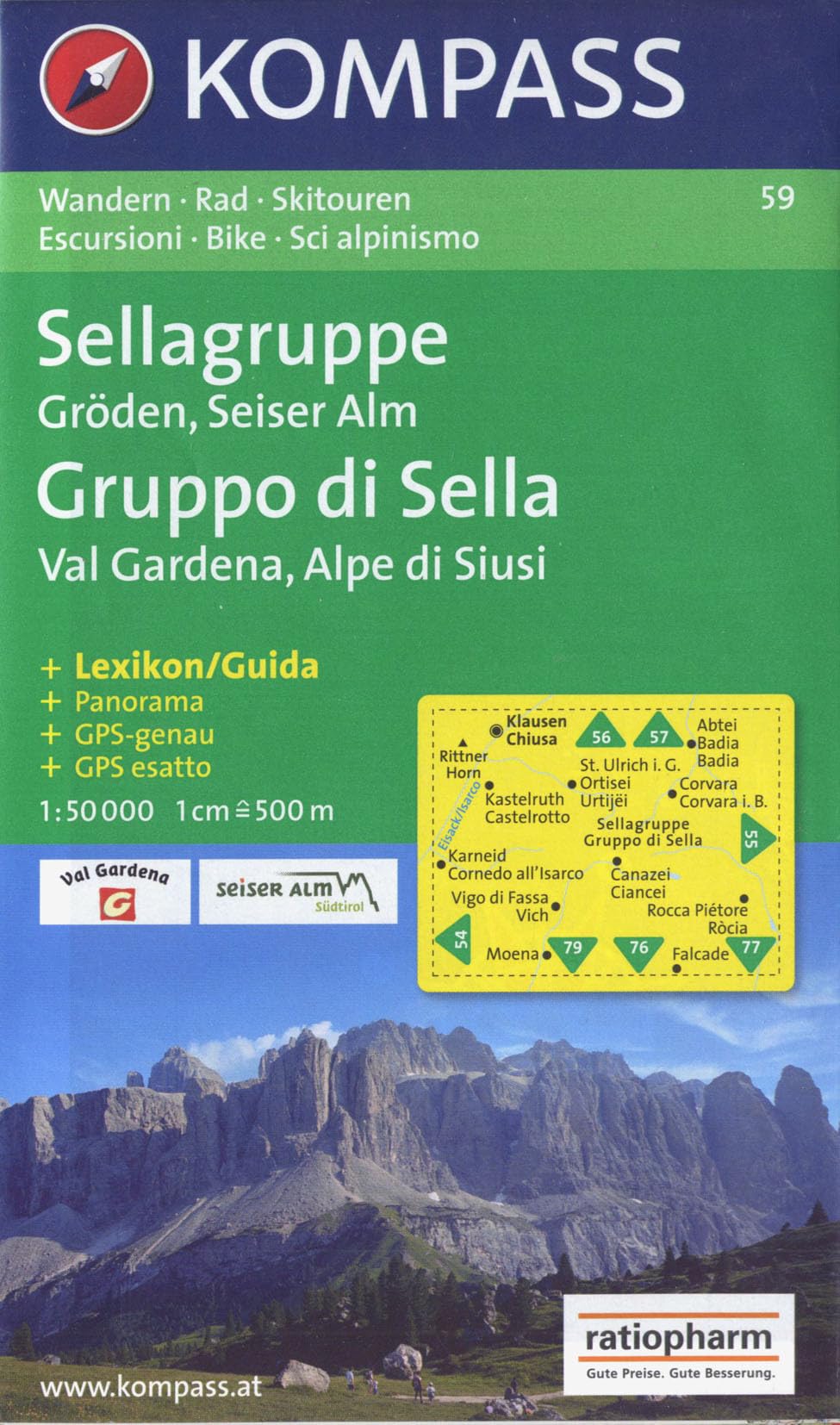 Sellagruppe/Gruppo di Sella, Gröden/Val Gardena, Seiser Alm/Alpe di Siusi: 1:50.000: Wander-, Rad- und Skitouren. GPS-genau. Leisure, Home & Garden