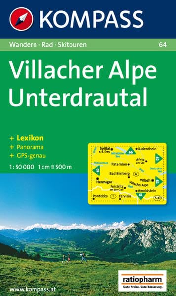 Villacher Alpe, Unterdrautal: Wanderkarte mit Kurzführer, Panorama, Radwegen und Skitouren. GPS-genau. 1:50.000 Leisure, Home & Garden
