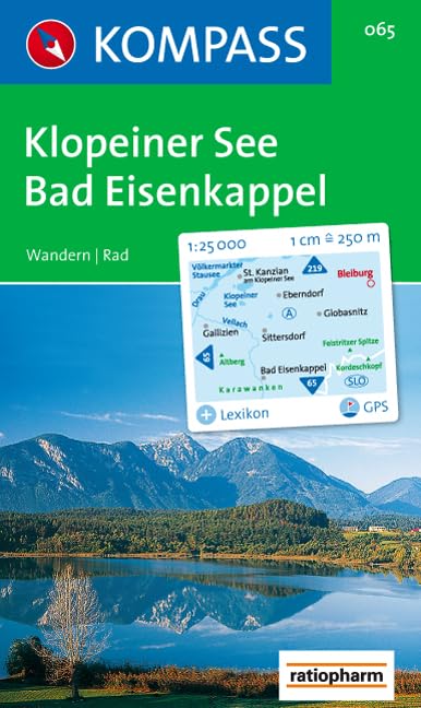 Klopeiner See-Bad Eisenkappel: Wanderkarte mit Radrouten, Panorama und Kurzführer. GPS-geeignet. 1:25000 (KOMPASS Wanderkarte, Band 65) Leisure, Home & Garden