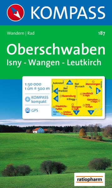 Oberschwaben, Isny, Wangen, Leutkirch: Wander- und Bikekarte. GPS-genau. 1:50.000 Leisure, Home & Garden