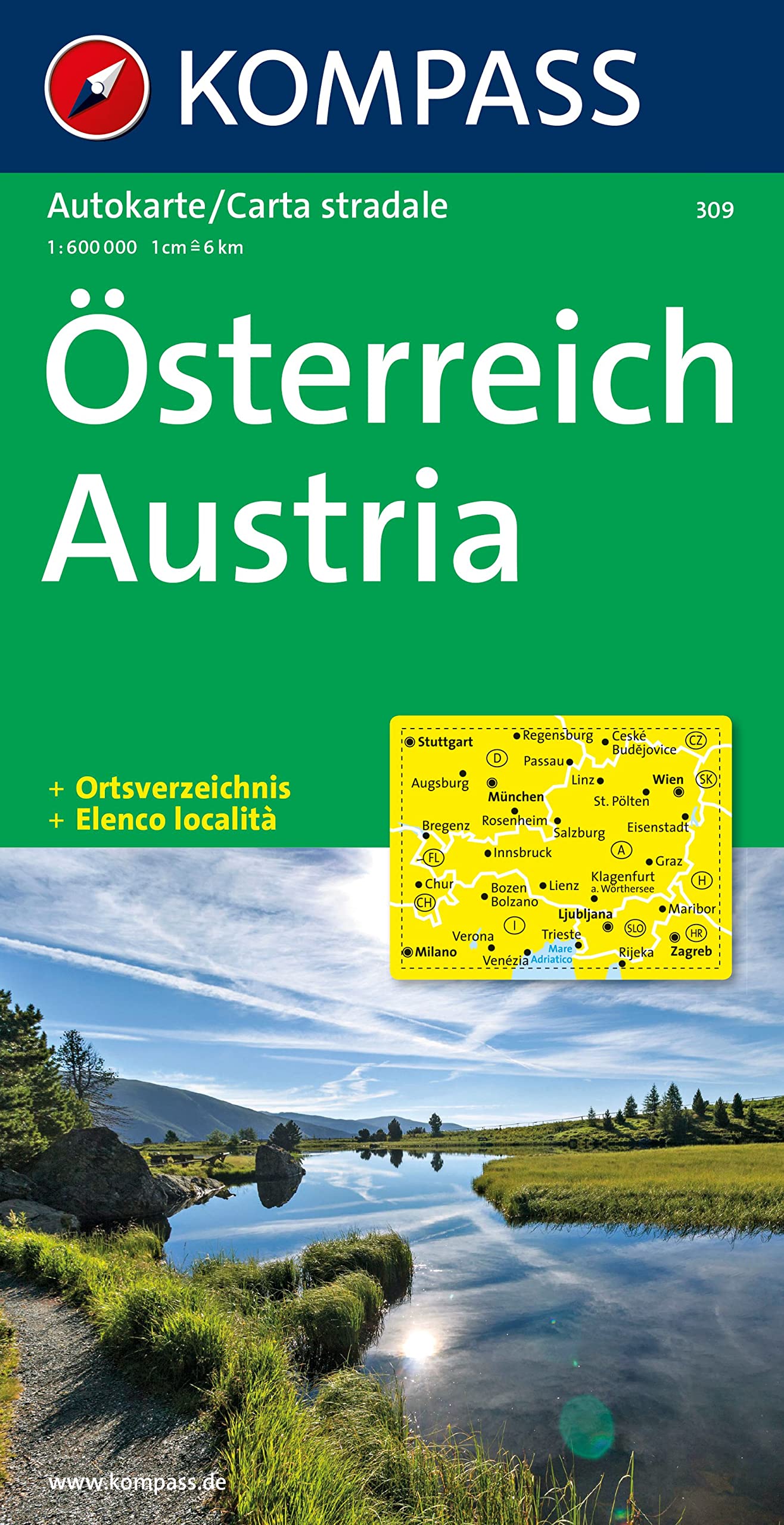 KOMPASS Autokarte Österreich 1:600.000 Leisure, Home & Garden