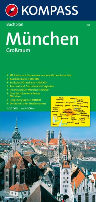 Kompass Stadtpläne, München Großraum: Großraum Buchplan 1:20000 (KOMPASS Stadtplan, Band 421) Leisure, Home & Garden
