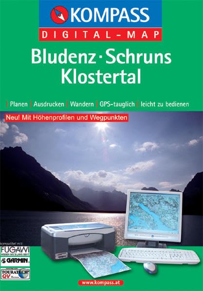 Bludenz - Schruns - Klostertal: Digital Map mit Kurzführer: Planen, Ausdrucken, Wandern. GPS-tauglich. Mit Höhenprofilen u. Wegpunkten. Für Windows ... (KOMPASS Digitale Karten, Band 4032) Leisure, Home & Garden