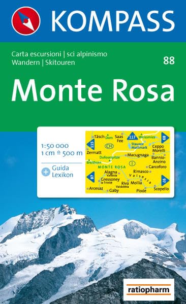 Monte Rosa: Wander- und Skitourenkarte. Carta escursionistica, scialpinistica. 1:50.000 Leisure, Home & Garden