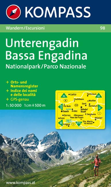 Unterengadin /Bassa Engadina - Nationalpark /Parco Nazionale: Wanderkarte. GPS-geeignet. 1:50000 (KOMPASS Wanderkarte, Band 98) Leisure, Home & Garden