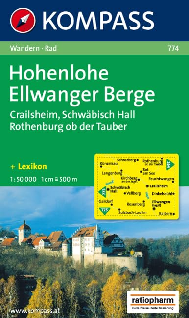 Hohenlohe-Ellwanger Berge: Wanderkarte mit Kurzführer und Radrouten. 1:50000 (KOMPASS Wanderkarte, Band 774) Leisure, Home & Garden