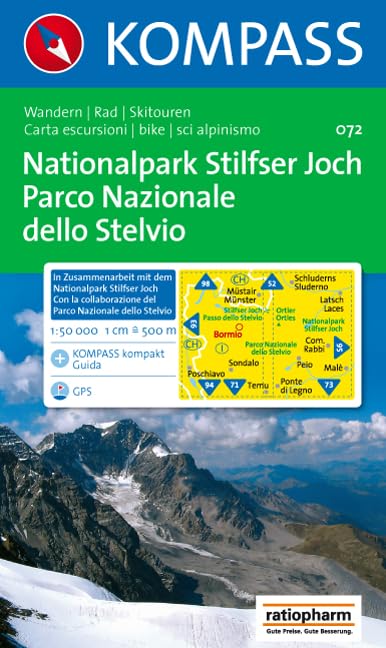 Nationalpark Stilfserjoch /Parco Nazionale dello Stelvio: Wanderkarte mit Kurzführer, Radrouten und Skitouren. GPS-geeignet. Dt. /Ital. 1:50000 (KOMPASS Wanderkarte, Band 72) Leisure, Home & Garden