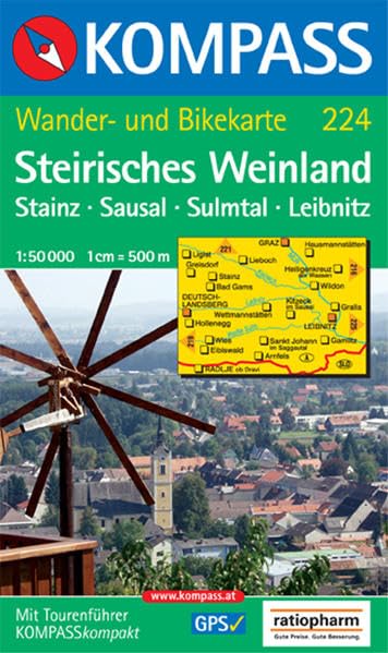 Steirisches Weinland: Wanderkarte mit Tourenführer und Radrouten. GPS-geeignet. 1:50000 (KOMPASS Wanderkarte, Band 224) Leisure, Home & Garden