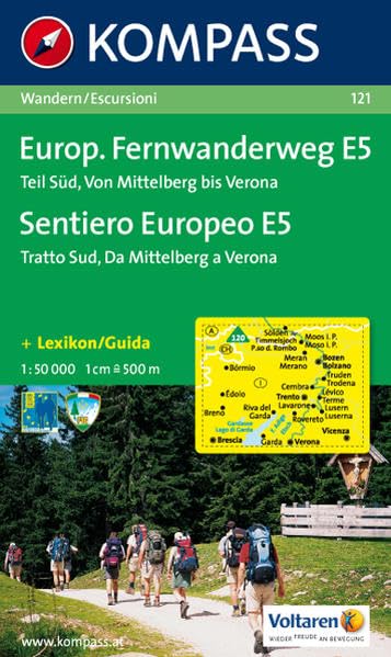 Europäischer Fernwanderweg E 5, Teil Süd: Wandern / Escursioni. 1:50.000 Leisure, Home & Garden