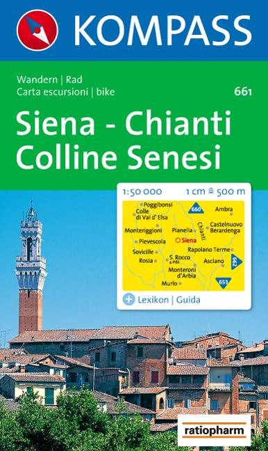 Kompass Karten, Siena, Chianti, Colline Senesi: Wanderkarte mit Kurzführer und Radrouten. 1:50000. Dt. /Ital. (KOMPASS Wanderkarte, Band 661) Leisure, Home & Garden