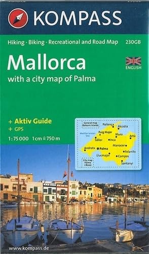 Mallorca: Wander-, Straßen- und Freizeitkarte mit Aktiv Guide und Radrouten. GPS-genau. 1:75000. Englische Ausgabe (KOMPASS Wanderkarte) Leisure, Home & Garden