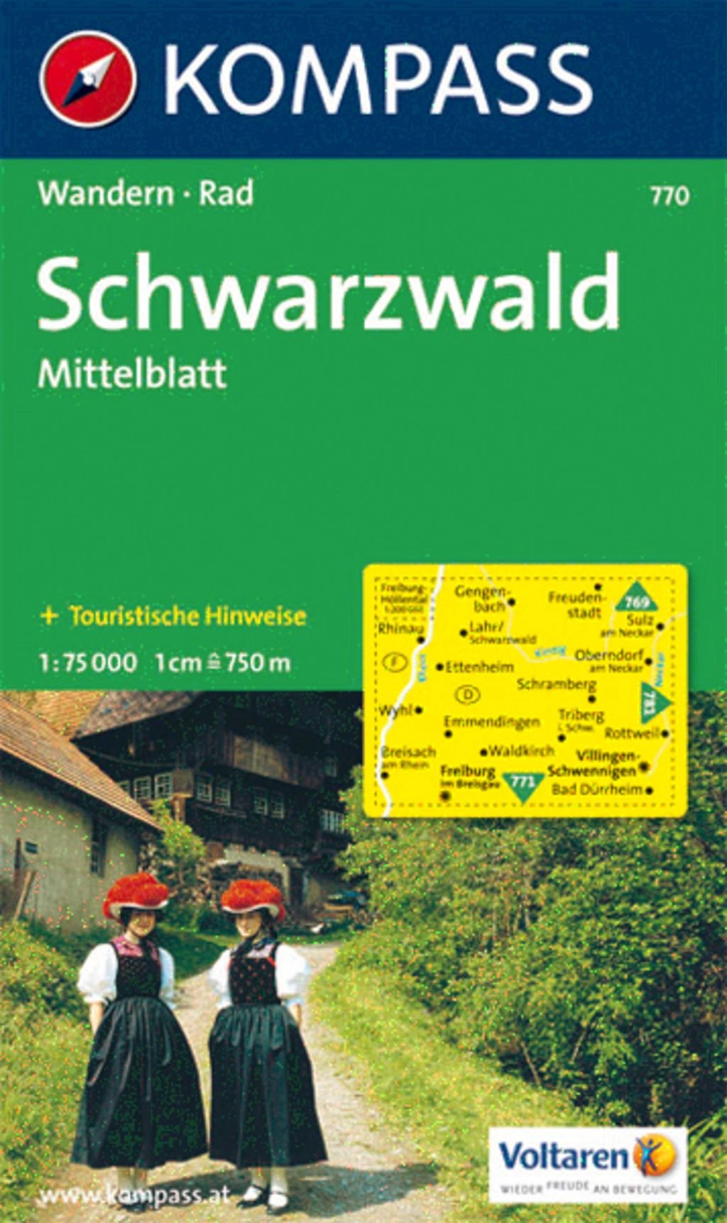 Schwarzwald, Mittelblatt: Wander- und Radkarte. 1:75.000 Leisure, Home & Garden