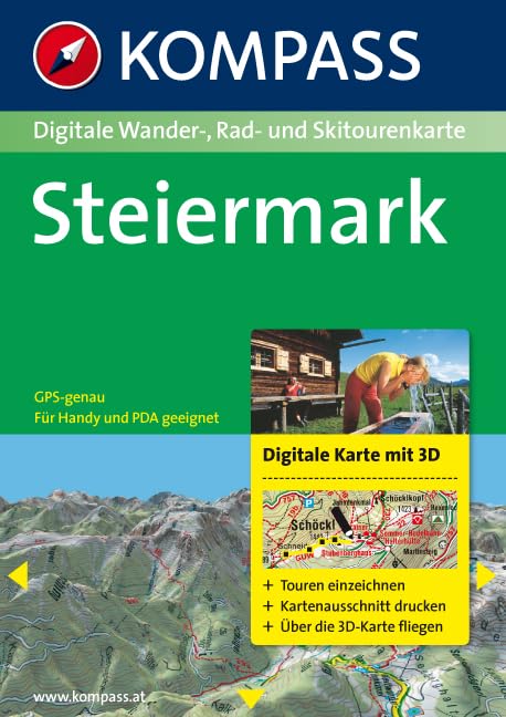 Steiermark 3D: Digitale Wander-, Rad- und Skitourenkarte. GPS-genau.: Touren planen, ausdrucken. Frei über die 3D-Karte fliegen. Für Windows ... (KOMPASS Digitale Karten, Band 4294) Leisure, Home & Garden