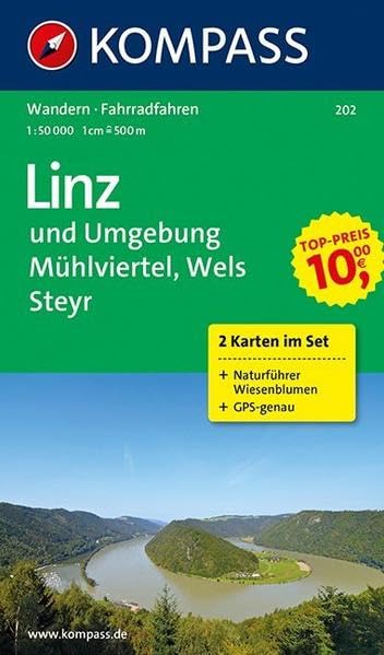 Rund um Linz, Mühlviertel, Wels, Steyr 1 : 50 000. Wander- und Bikekarten. Mit Naturführer. GPS-genau Leisure, Home & Garden